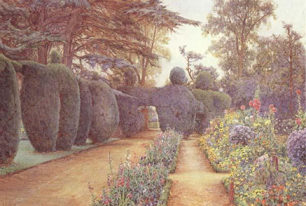 Ernest Arthur Rowe The Gardens at Campsea Ashe.Watercolur (mk46) oil painting picture